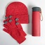Набор подарочный GET WARM-2: перчатки, шапка, термос-