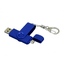 Флешка с поворотным механизмом, c дополнительным разъемом Micro USB, 16 Гб, синий-