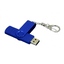 Флешка с поворотным механизмом, c дополнительным разъемом Micro USB, 16 Гб, синий-