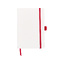 Блокнот "ColorNote White", твердая обложка A5, 80 листов, белый с красным-