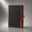 Блокнот "ColorNote Black", твердая обложка A5, 80 листов, черный с оранжевым