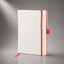 Блокнот "ColorNote White", твердая обложка A5, 80 листов, белый и оранжевый