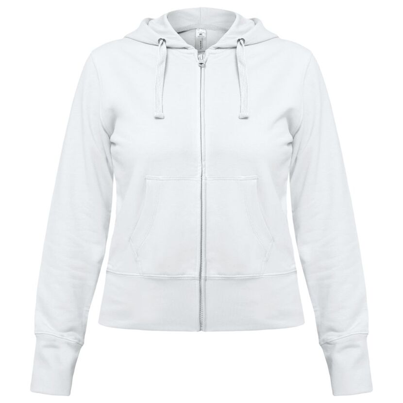 Толстовка женская Hooded Full Zip белая, размер XS