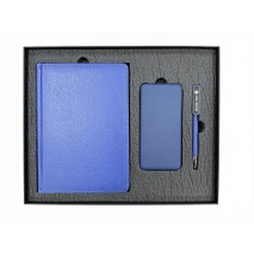 Набор подарочный BLISS: ежедневник, ручка и power bank в коробке с ложементом