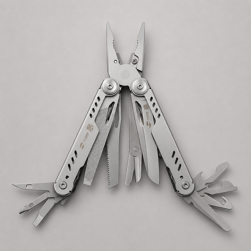 Мультитул Stinger, 110 х 27 мм, 21 функция, сталь, серебристый, в картонной коробке, в комплекте нейлоновый чехол