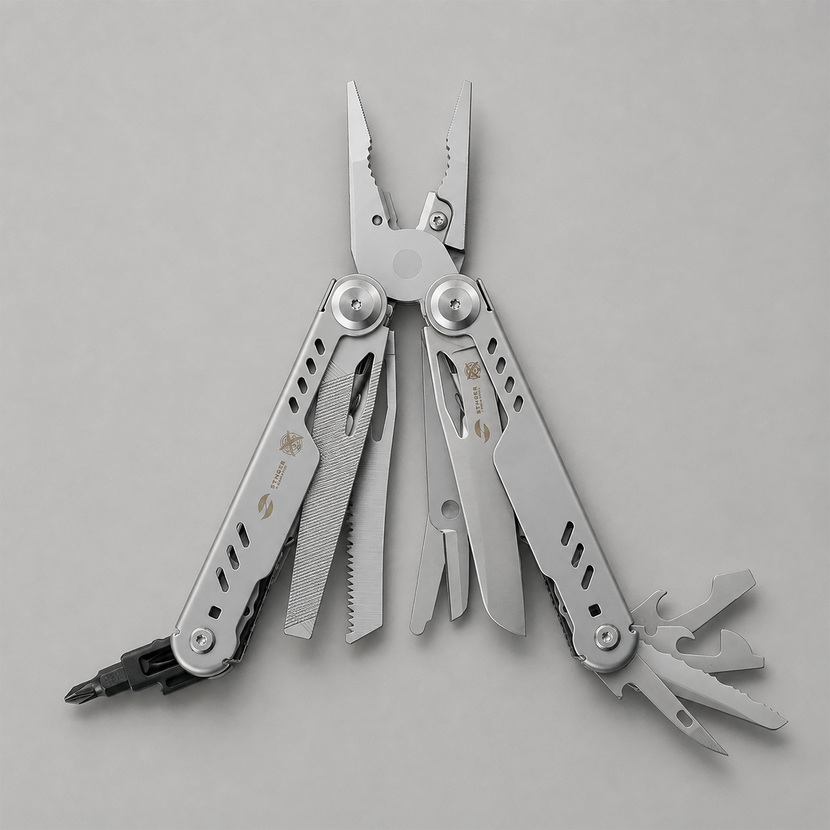 Мультитул Stinger, 110 х 27 мм, 23 функции, сталь, серебристый, в картонной коробке, в комплекте нейлоновый чехол