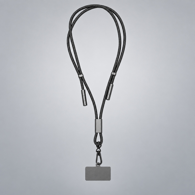 Шнурок-держатель для телефона с зарядным кабелем USB-C на USB-C/Lightning «Lany Eco Charge», серый